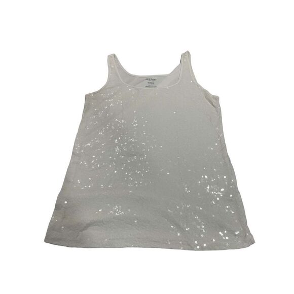 Xxlg tall old navy tall womens white sequin tank top - Picture 1 of 6